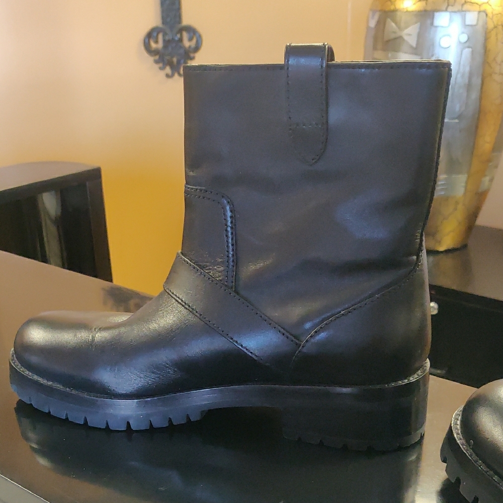 COACH Black Leather Slip On Ankle Boots - Picture 2 of 4